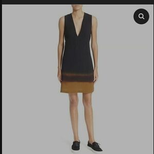 ALC Elliot dip dyed black silk Shift dress Orange Cream Size 6